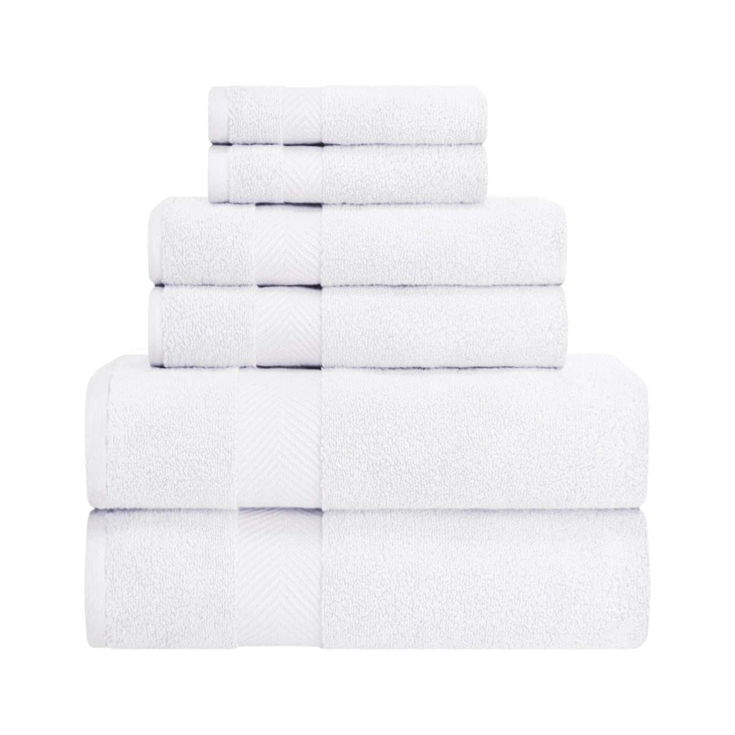 Zero-Twist Smart-Dry Absorbent Cotton Plush 6-Piece Towel Set FredCo