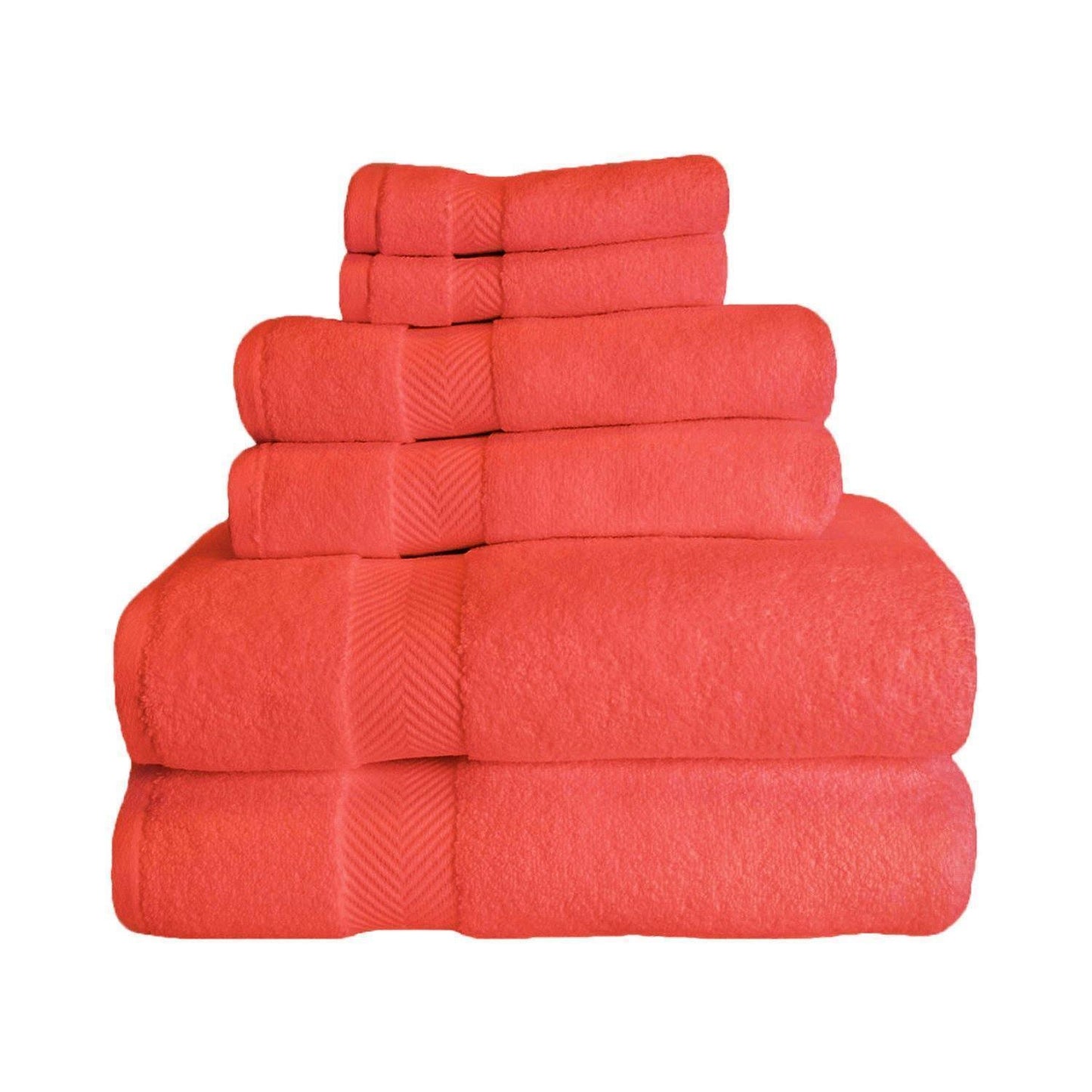 Zero-Twist Smart-Dry Absorbent Cotton Plush 6-Piece Towel Set FredCo