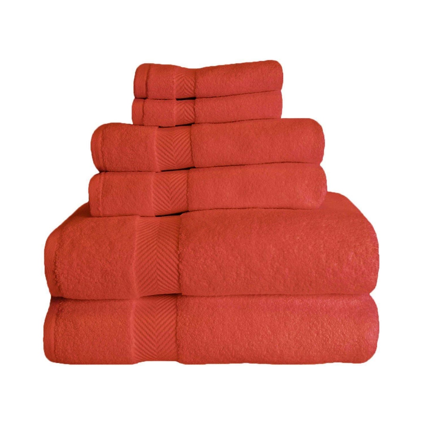 Zero-Twist Smart-Dry Absorbent Cotton Plush 6-Piece Towel Set FredCo