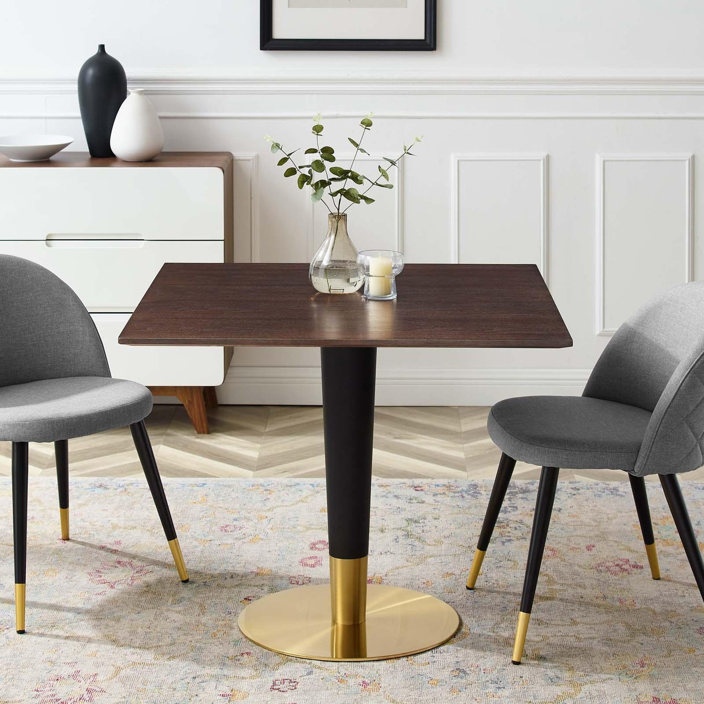 Zinque 36" Square Dining Table, EEI-5127 FredCo