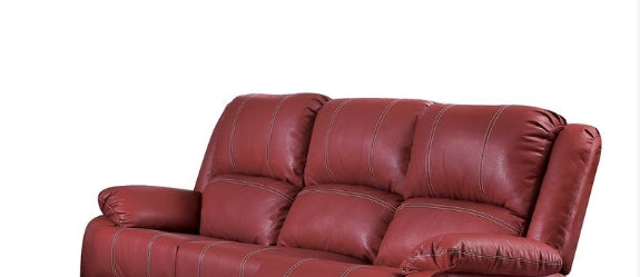 Zuriel Red Synthetic Leather Motion Sofa FredCo