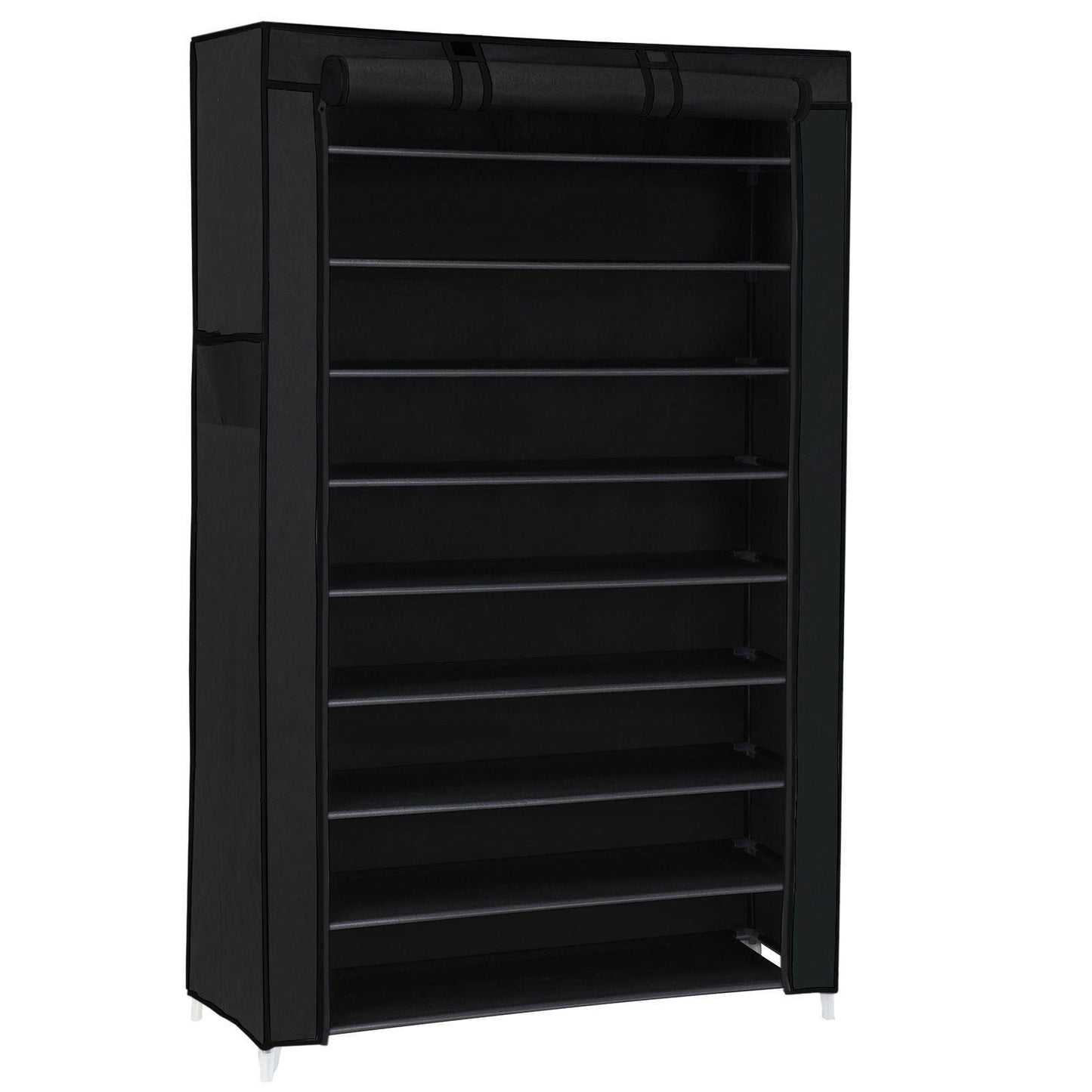 10-Tier Shoe Rack Black FredCo