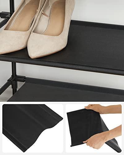 10-Tier Shoe Shelf Black Metal FredCo