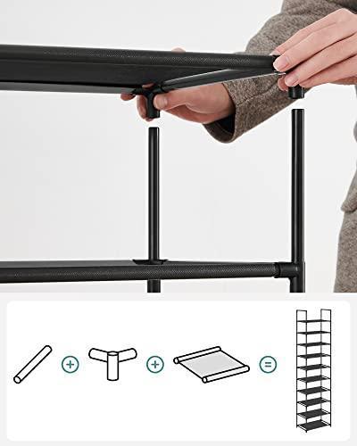 10-Tier Shoe Shelf Black Metal FredCo