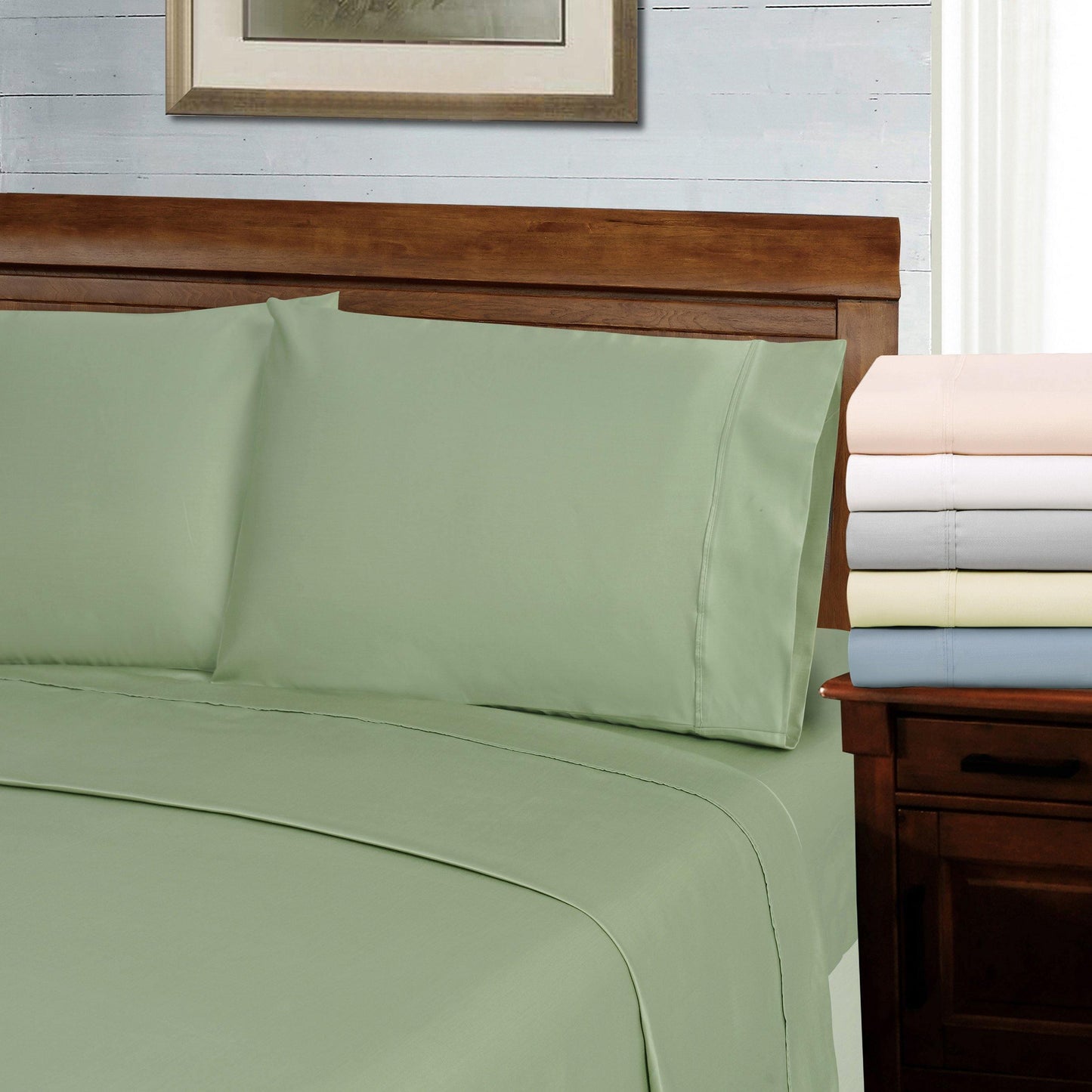 1000-Thread Count Tencel Polyester-Blend Plush Deep Pocket Sheet Set FredCo