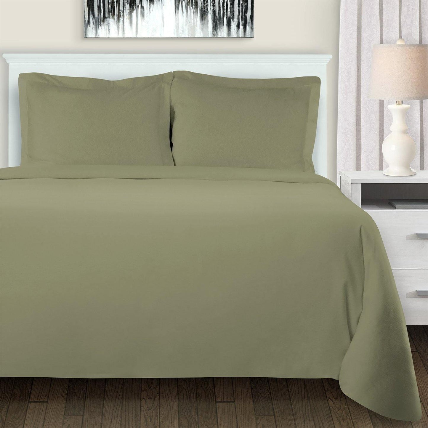 100% Brushed Cotton Flannel Solid Duvet Cover Set FredCo
