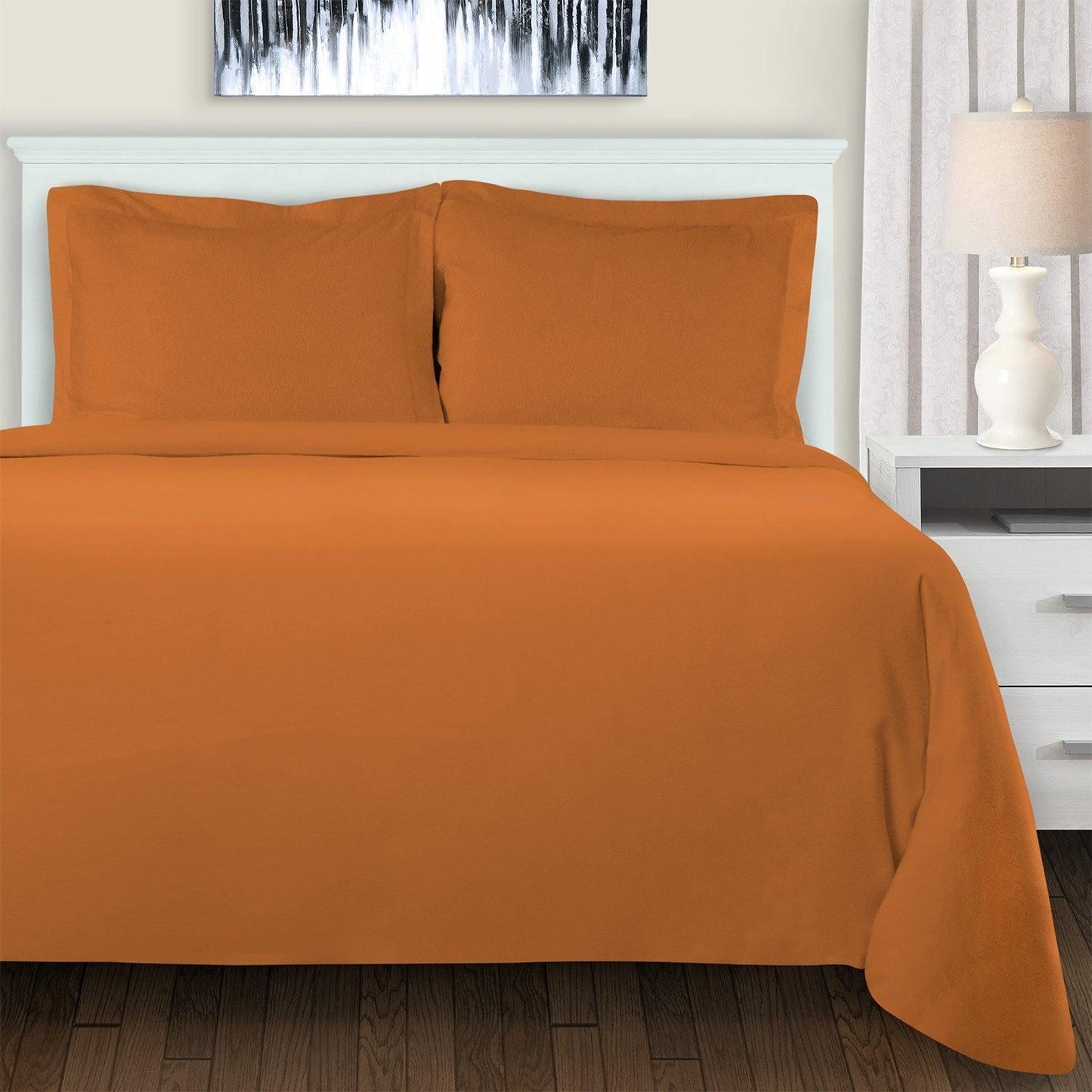 100% Brushed Cotton Flannel Solid Duvet Cover Set FredCo