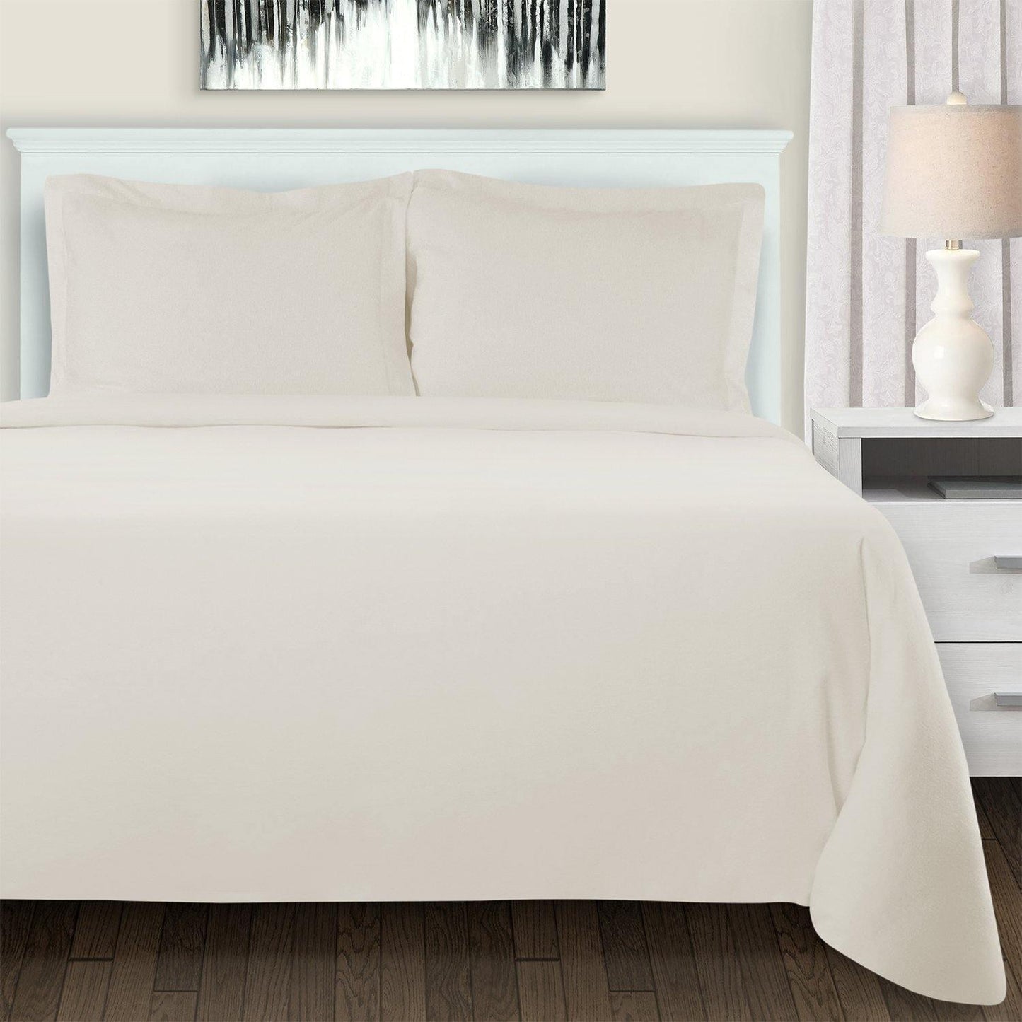 100% Brushed Cotton Flannel Solid Duvet Cover Set FredCo