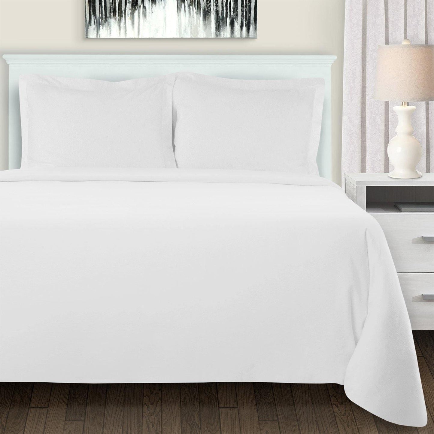 100% Brushed Cotton Flannel Solid Duvet Cover Set FredCo