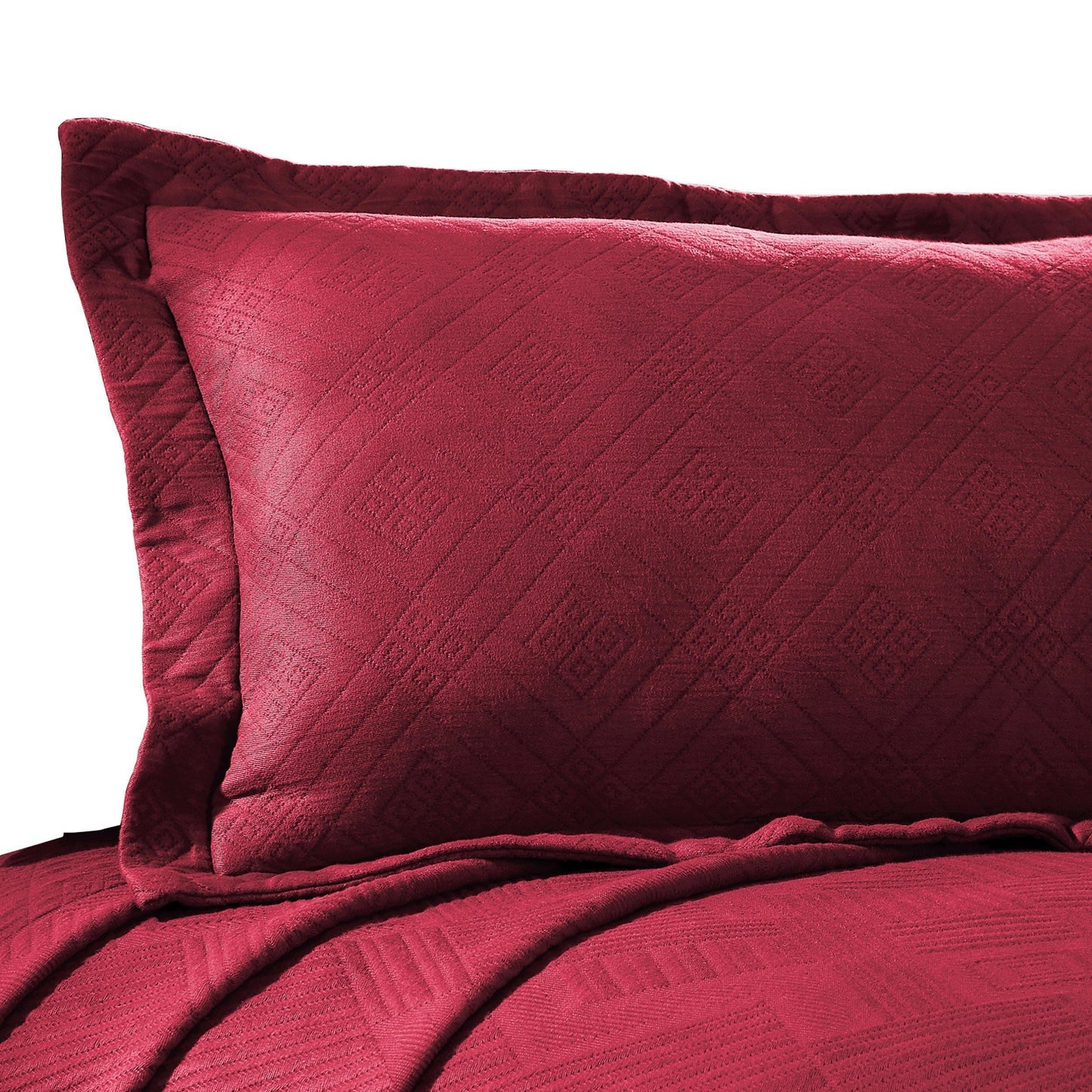 100% Cotton Geometric Fret Scalloped Bedspread Set FredCo