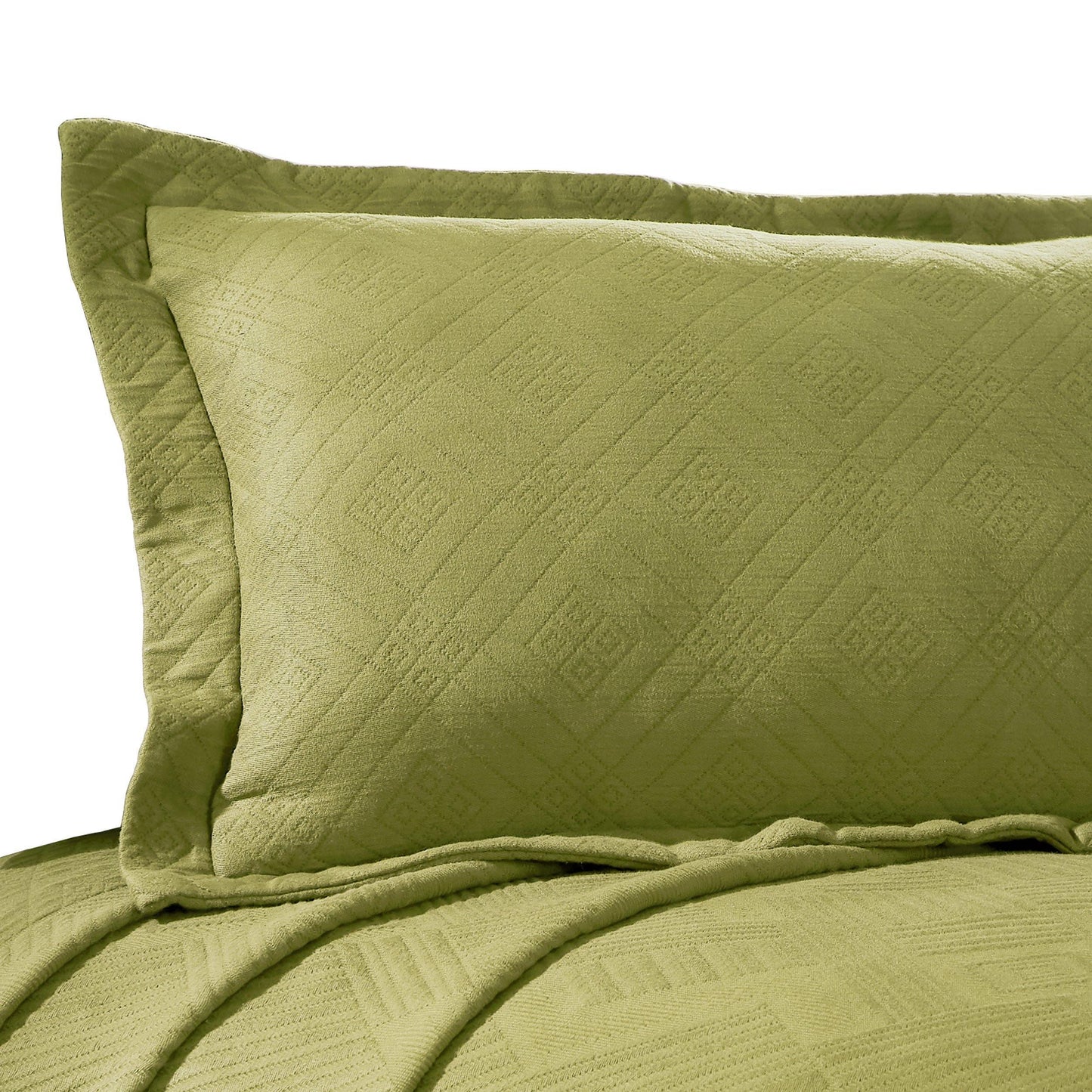 100% Cotton Geometric Fret Scalloped Bedspread Set FredCo