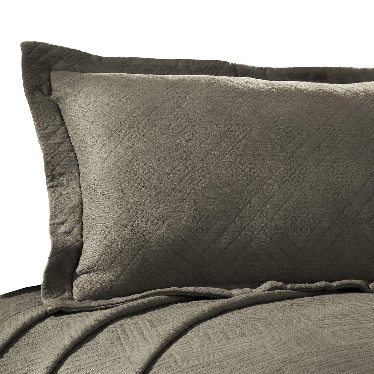 100% Cotton Geometric Fret Scalloped Bedspread Set FredCo