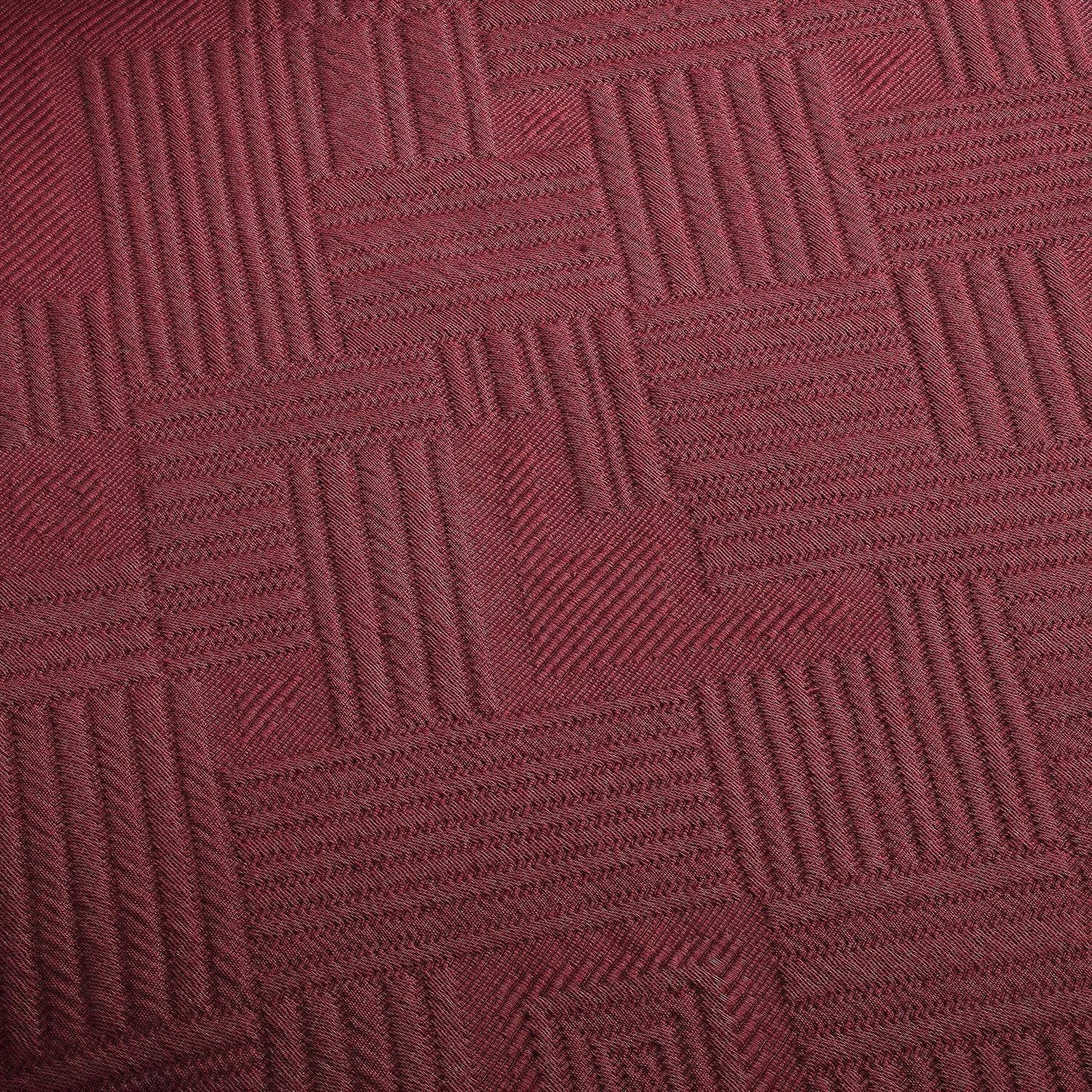 100% Cotton Geometric Fret Scalloped Bedspread Set FredCo