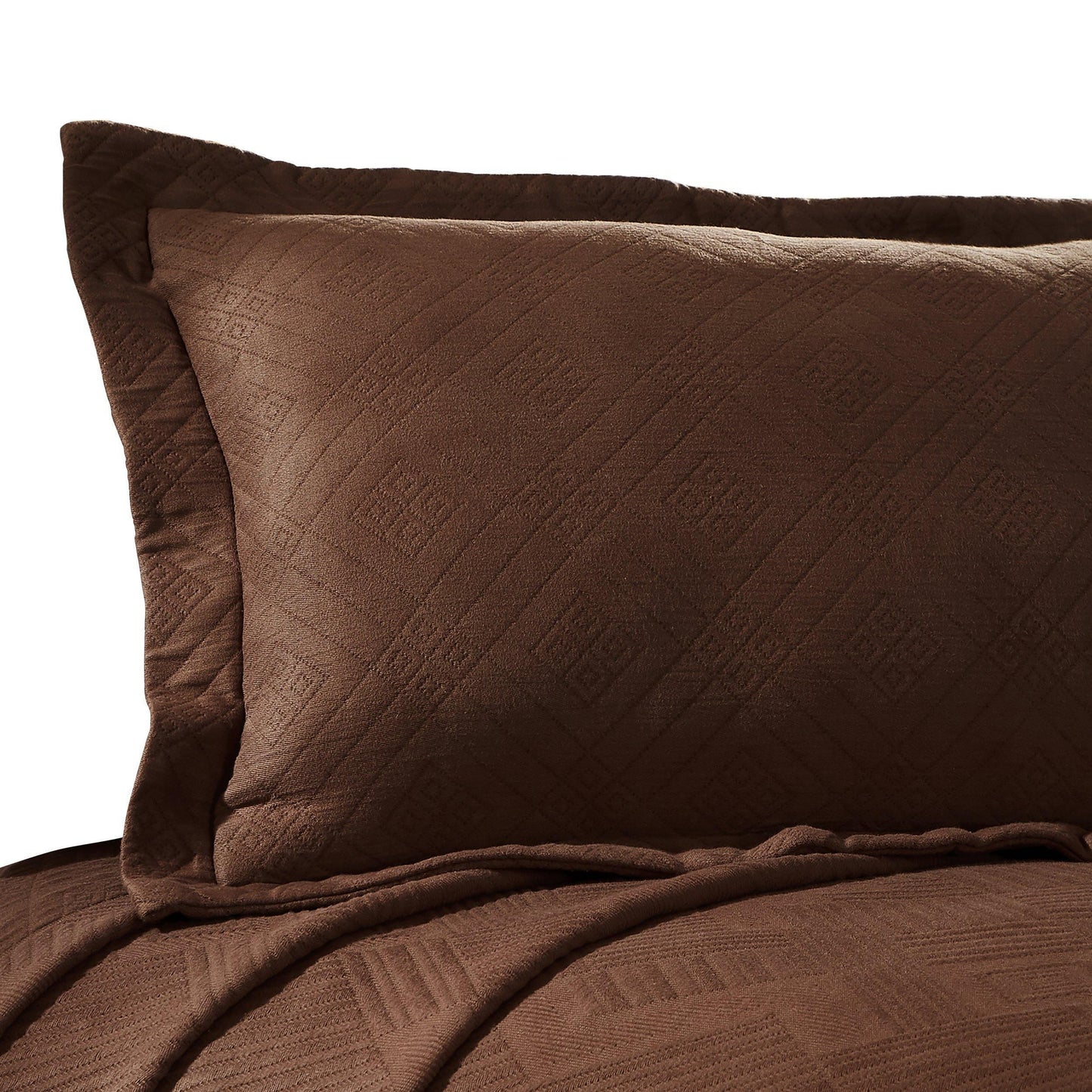 100% Cotton Geometric Fret Scalloped Bedspread Set FredCo