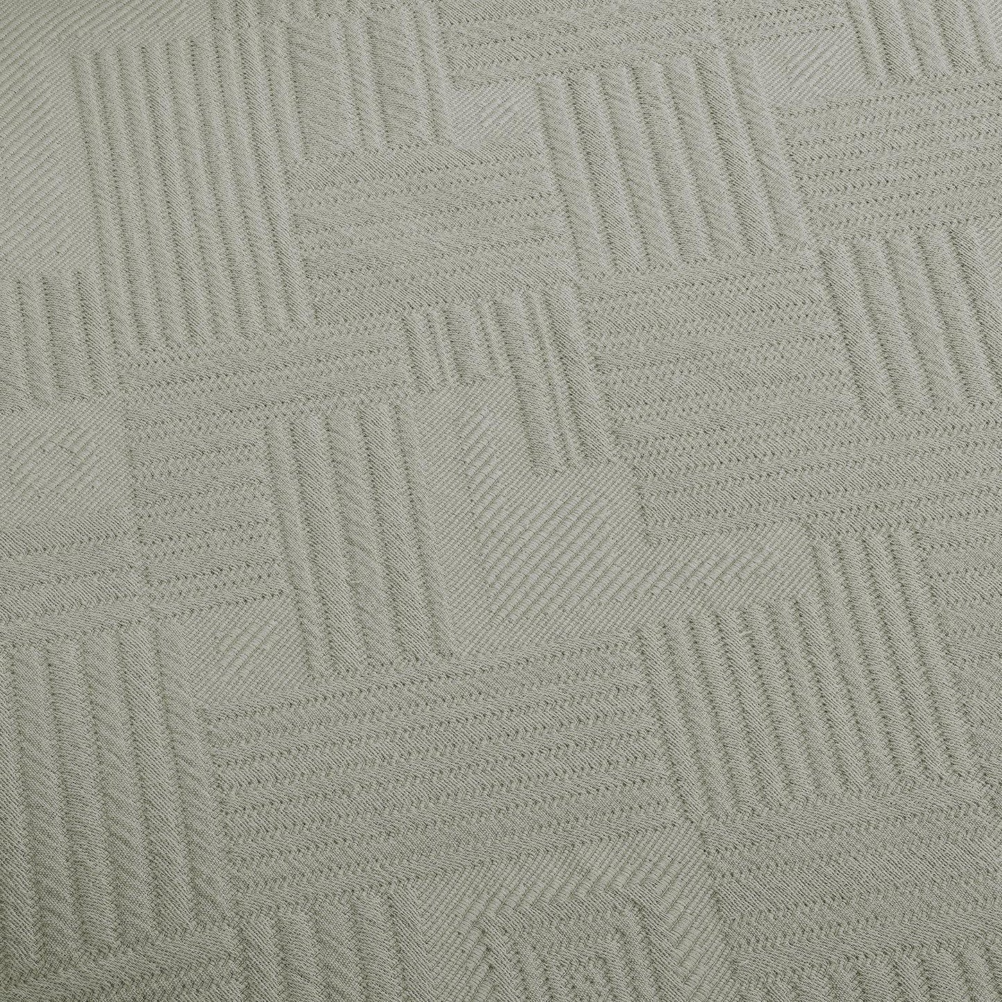 100% Cotton Geometric Fret Scalloped Bedspread Set FredCo