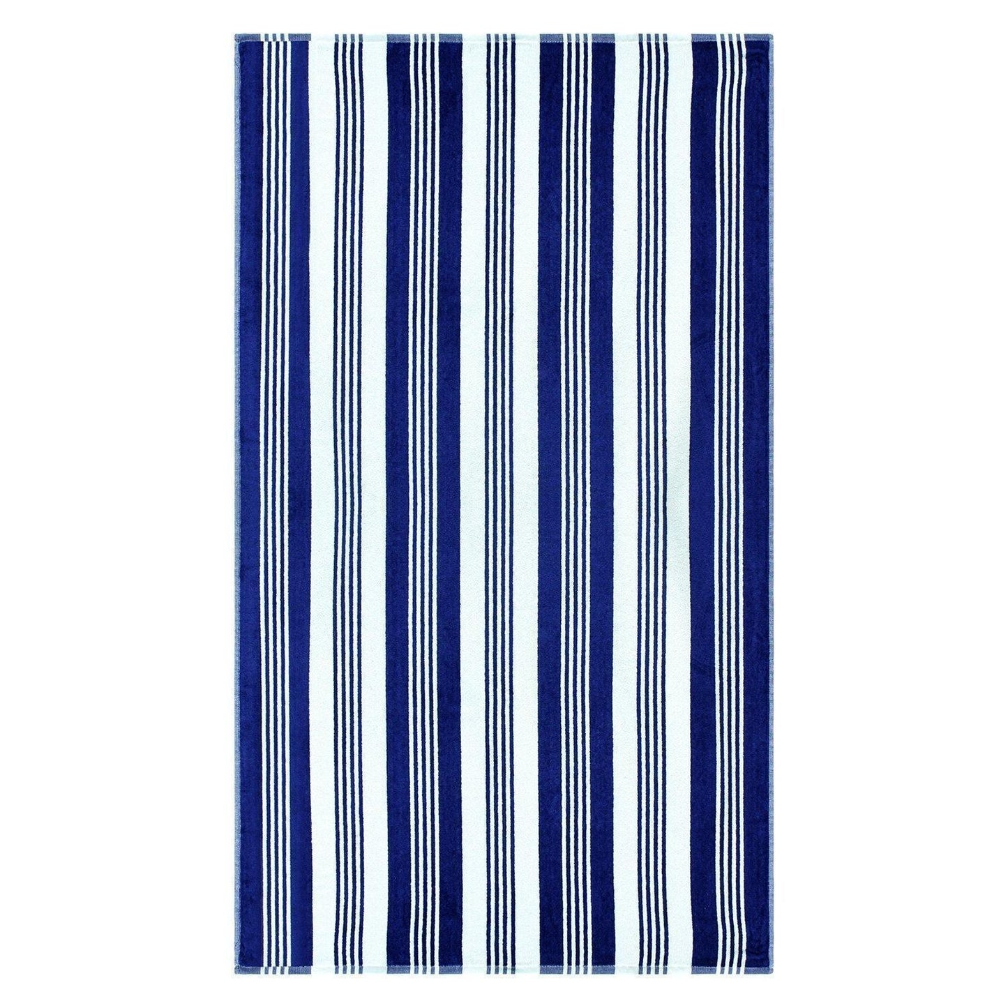 100% Cotton Maui Stripes Oversized Beach Towel - Blue FredCo