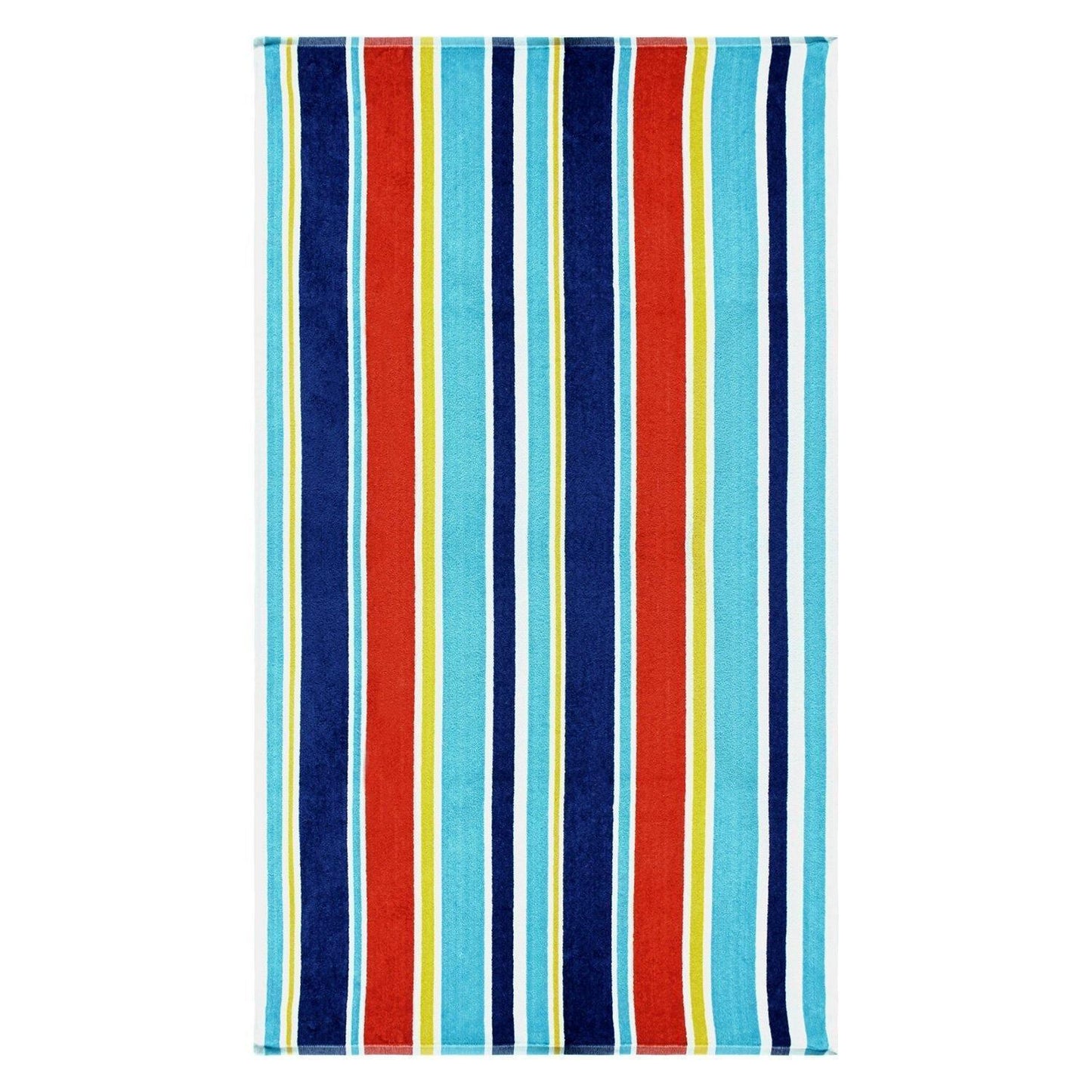 100% Cotton Oceana Stripes Oversized Beach Towel - Blue FredCo