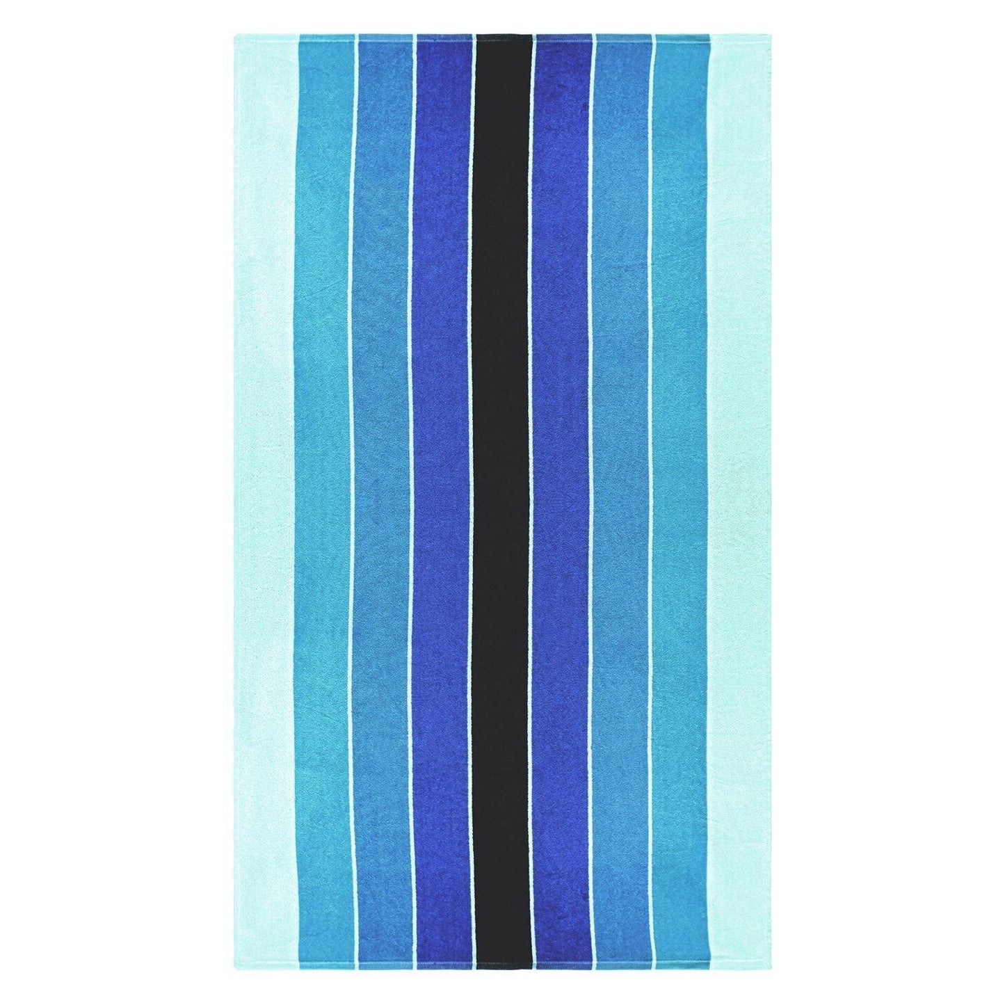 100% Cotton Pacific Stripes Oversized Beach Towel - Blue FredCo