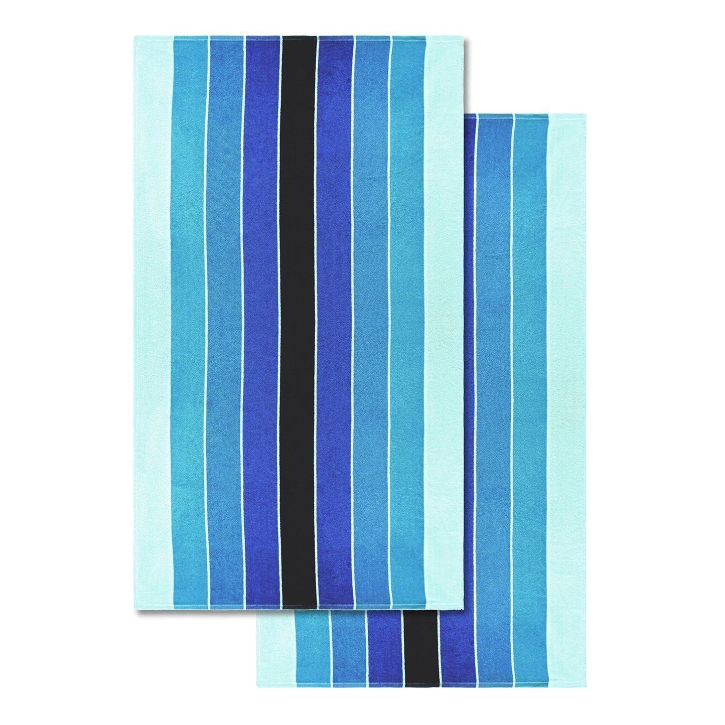 100% Cotton Pacific Stripes Oversized Beach Towel - Blue FredCo