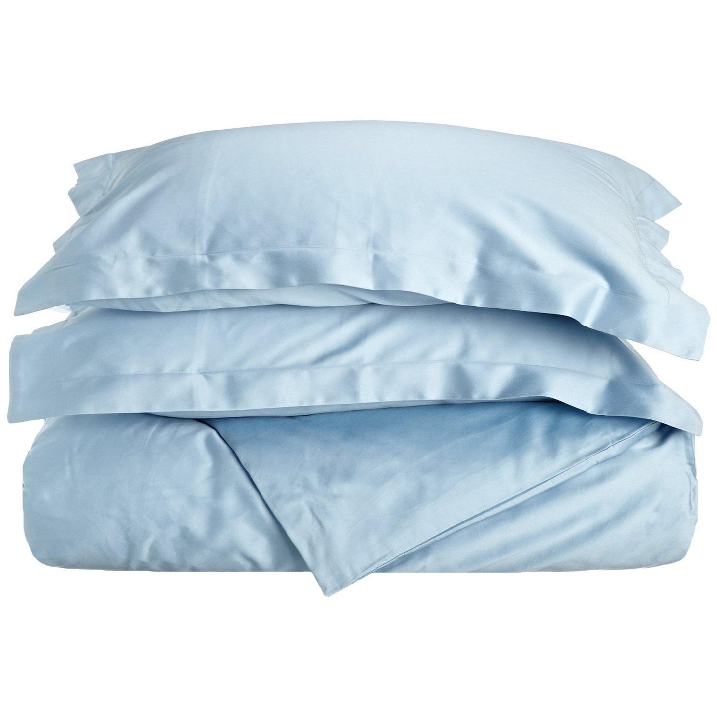 100% Egyptian Cotton Solid Duvet Cover and Pillow Sham Set FredCo