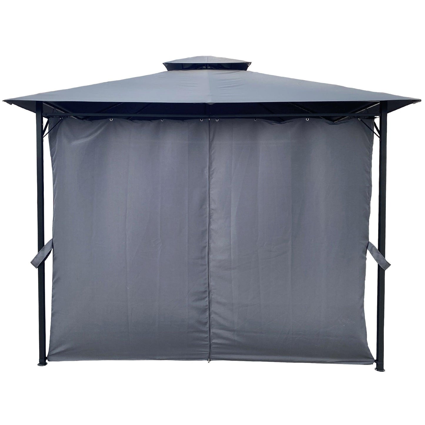 10x10 Ft Outdoor Patio Garden Gazebo Tent, Outdoor Shading, Gazebo Canopy With Curtains,Gray FredCo
