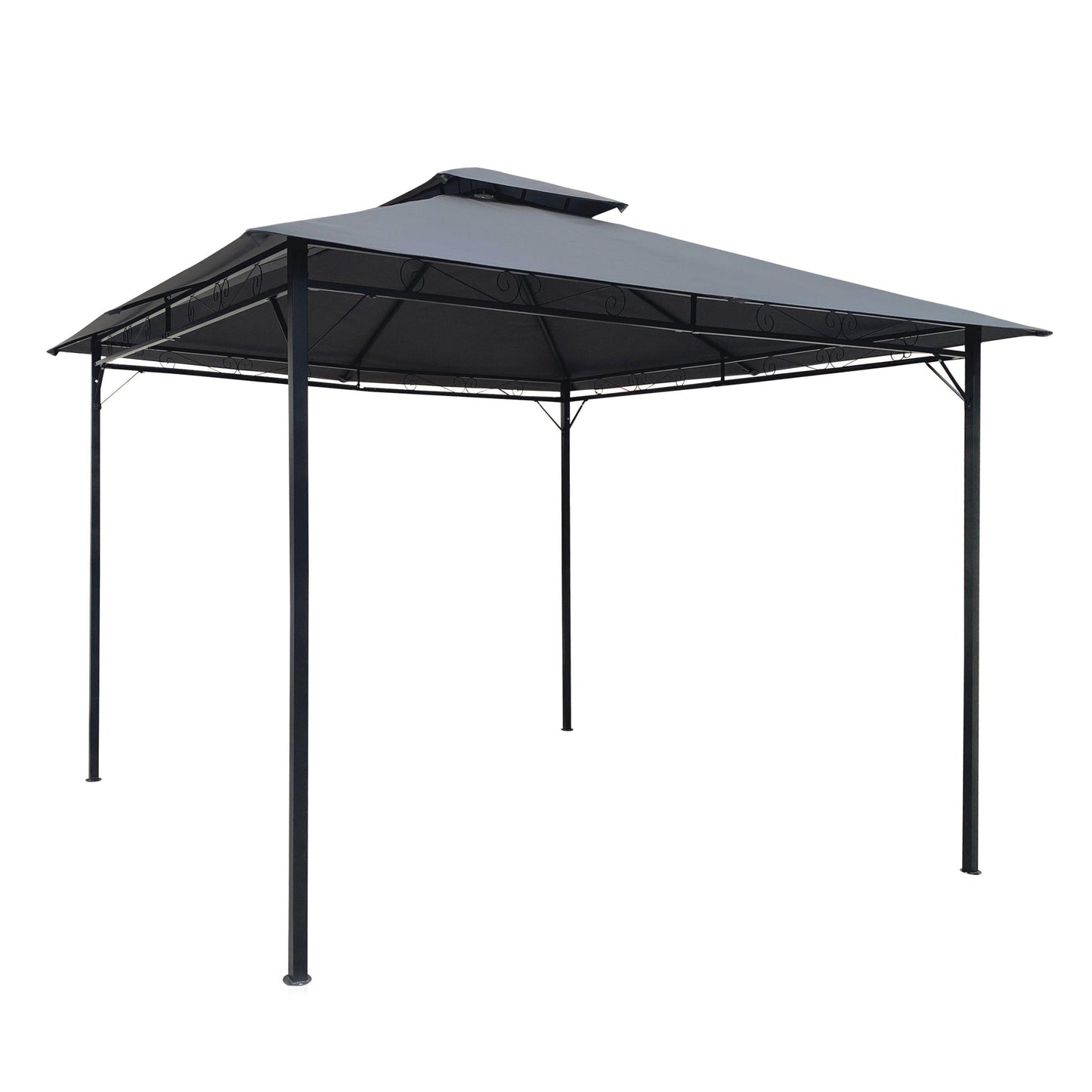 10x10 Ft Outdoor Patio Garden Gazebo Tent, Outdoor Shading, Gazebo Canopy With Curtains,Gray FredCo
