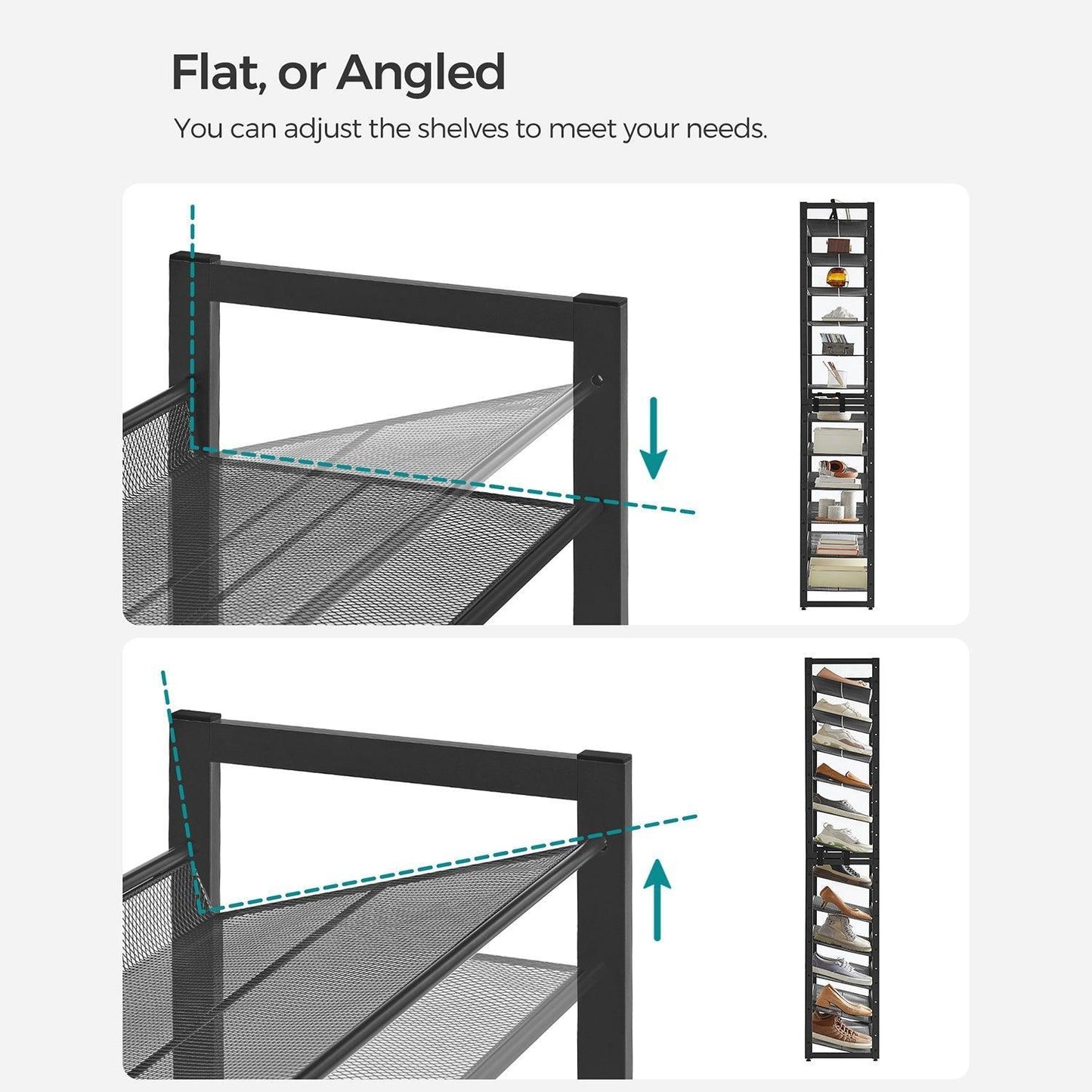 12-Tier Metal Shoe Rack, 40-60 pairs FredCo
