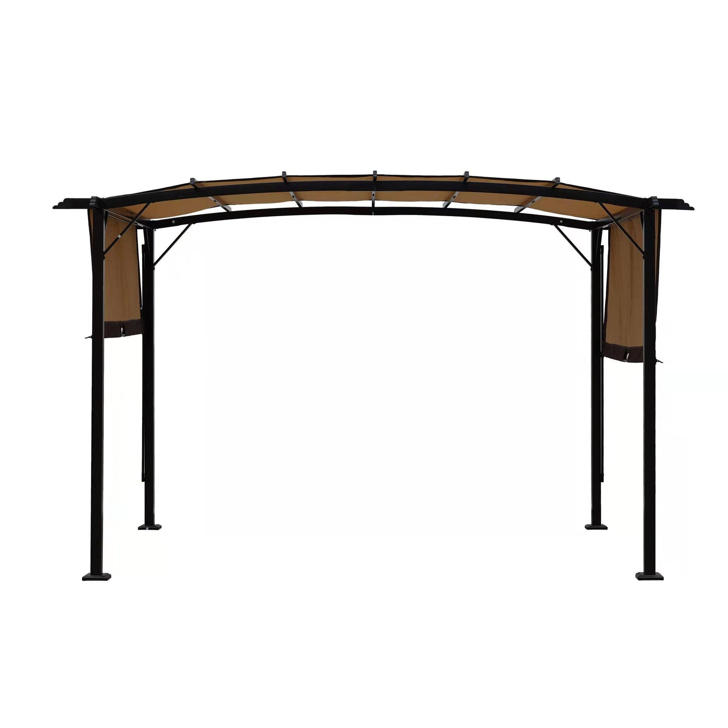 12 x 9 Ft Outdoor Pergola Patio Gazebo,Retractable Shade Canopy,Steel Frame Grape Gazebo,Sunshelter Pergola for Gardens,Terraces,Backyard FredCo
