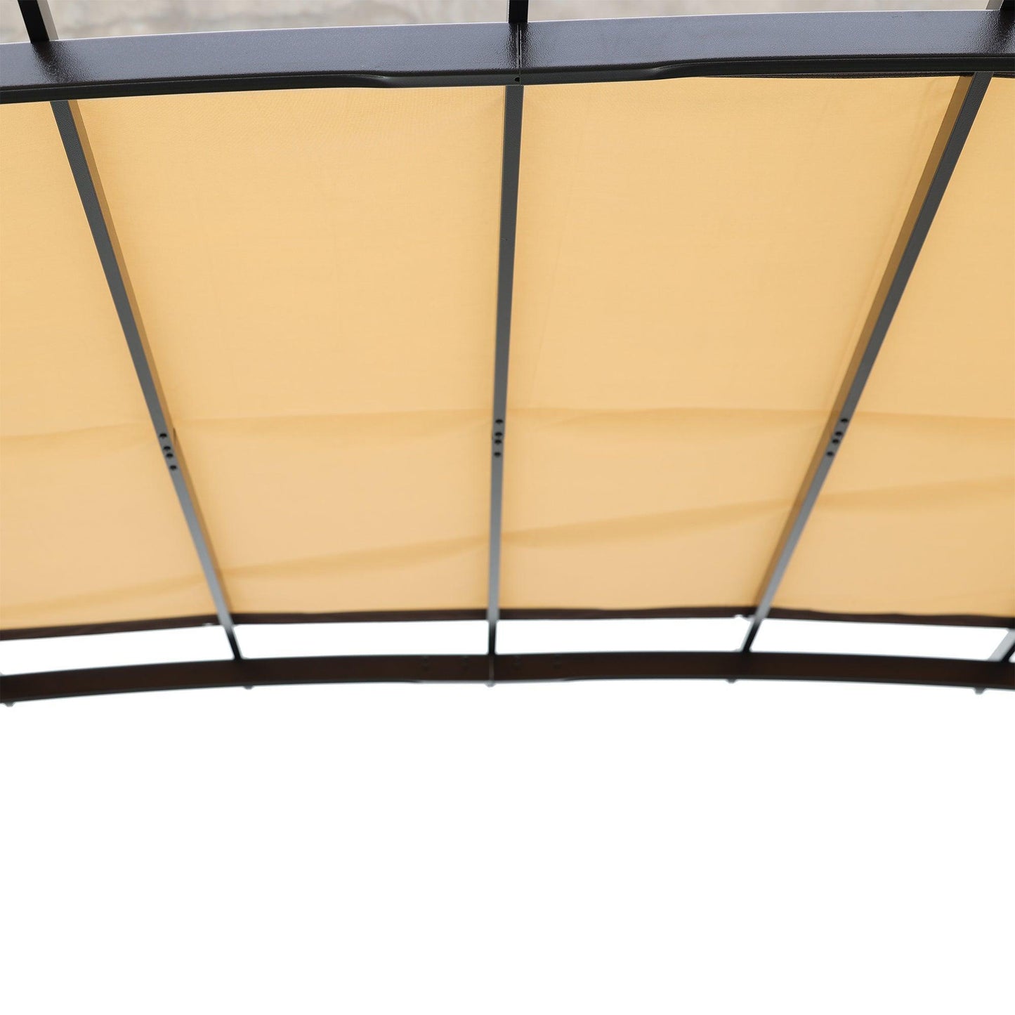 12 x 9 Ft Outdoor Pergola Patio Gazebo,Retractable Shade Canopy,Steel Frame Grape Gazebo,Sunshelter Pergola for Gardens,Terraces,Backyard FredCo