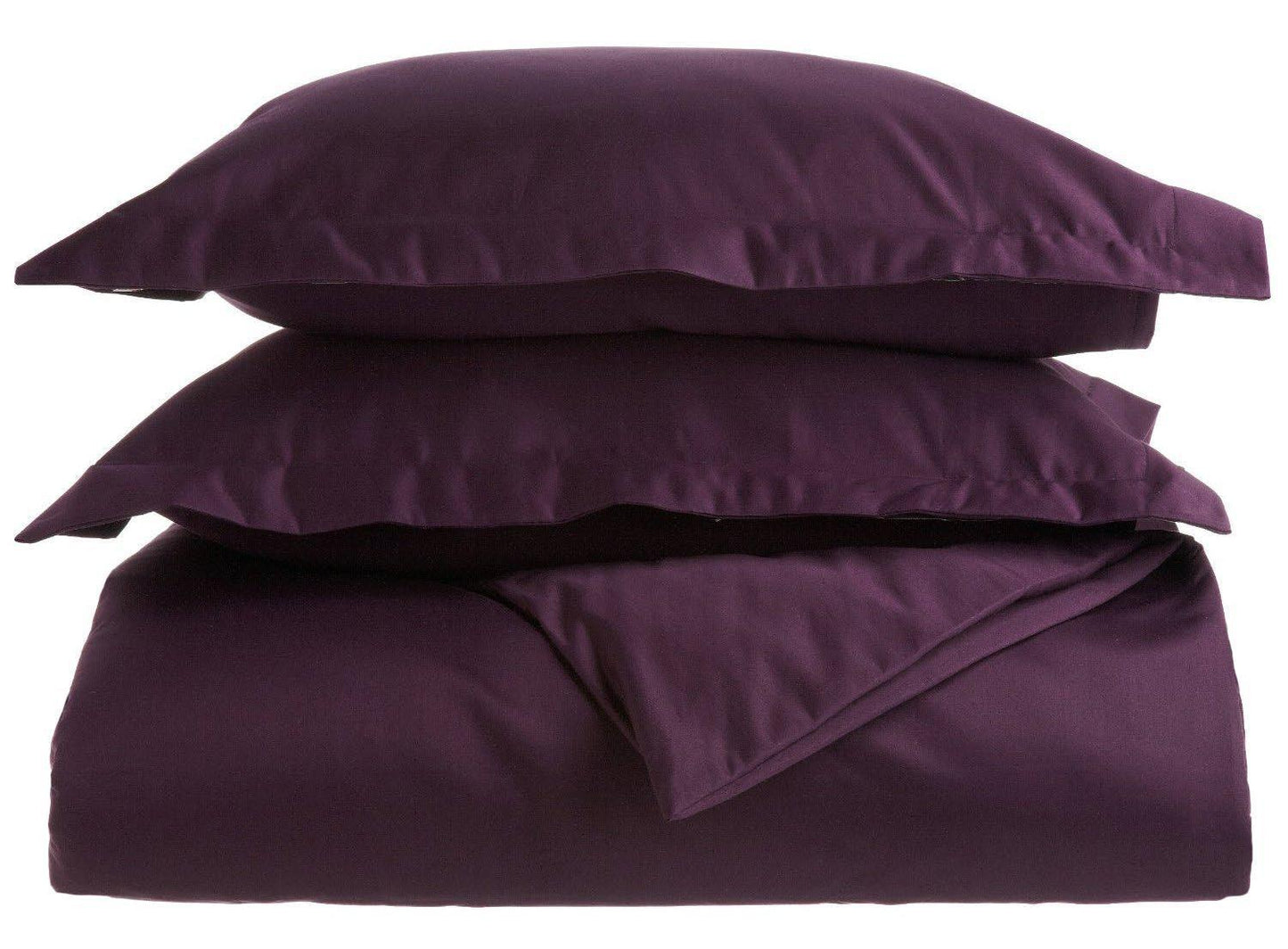 1500-Thread Count 100% Cotton Solid Duvet Cover and Pillow Sham Set FredCo