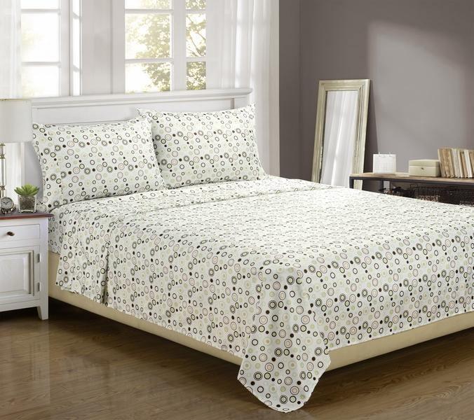 1800 Series Wrinkle Resistant Spring Circles Sheet Set FredCo