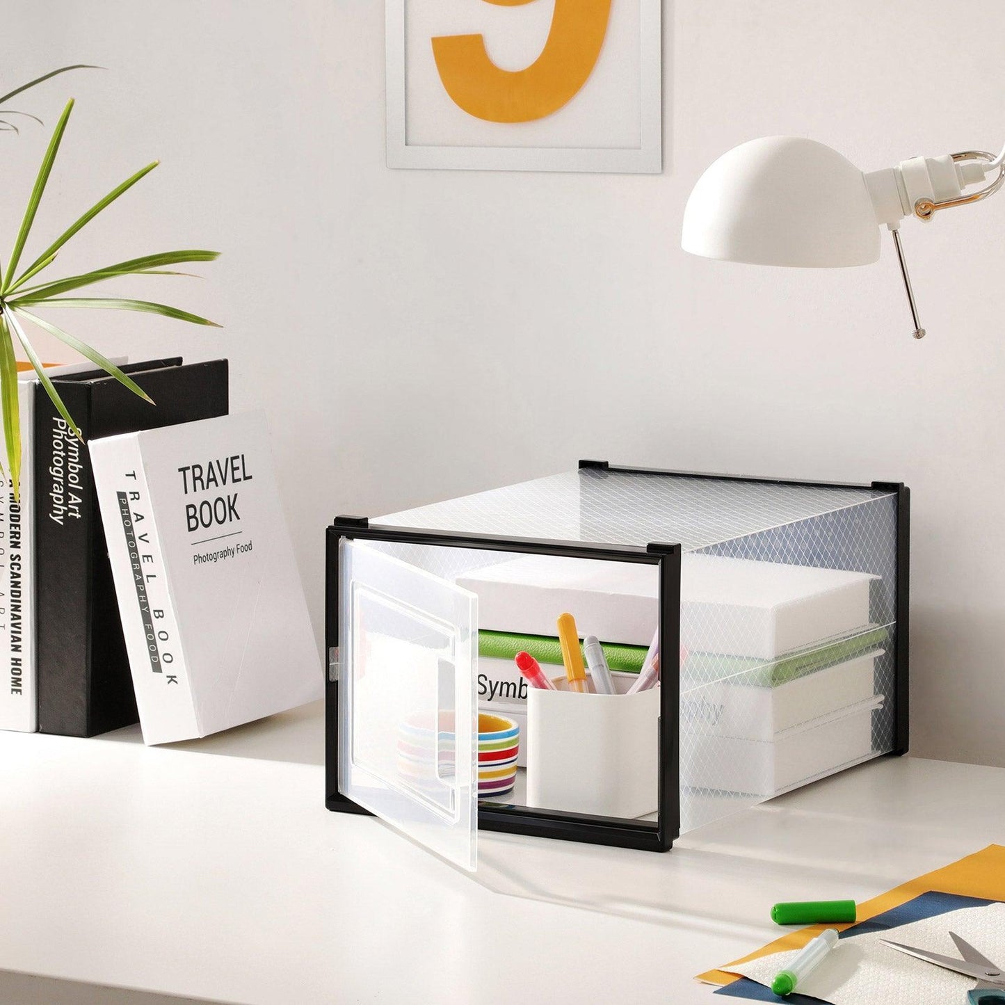 18x Shoe Boxes Transparent and Black FredCo