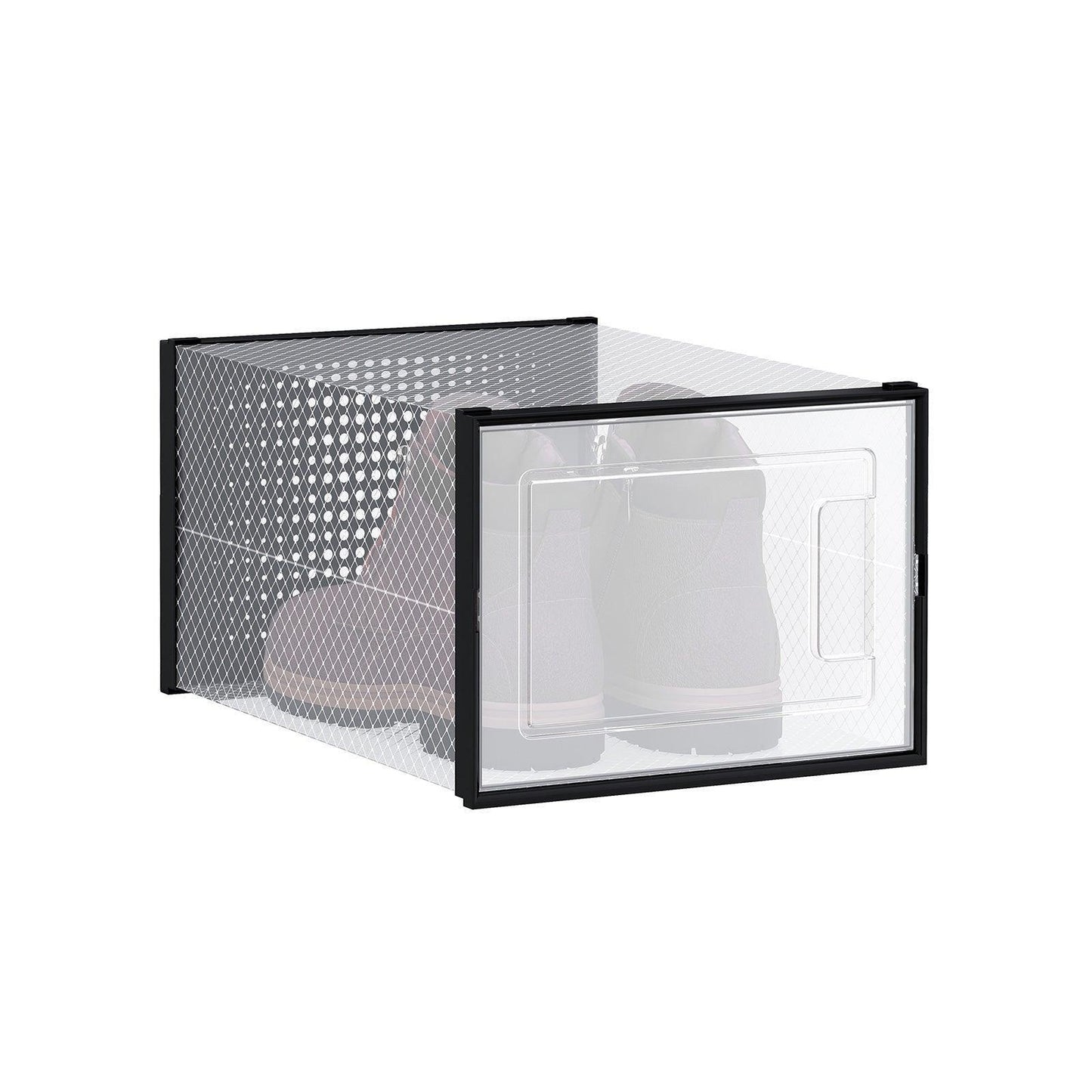 18x Shoe Boxes Transparent and Black FredCo