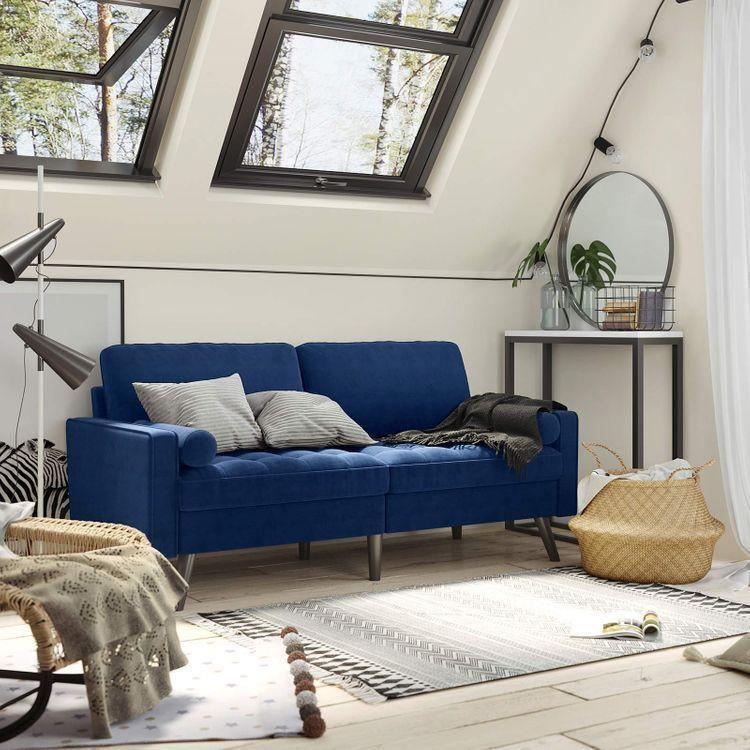 2-Seater Sofa with Velvet Fabric FredCo