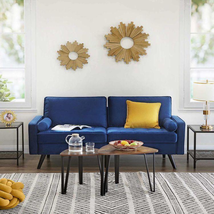 2-Seater Sofa with Velvet Fabric FredCo