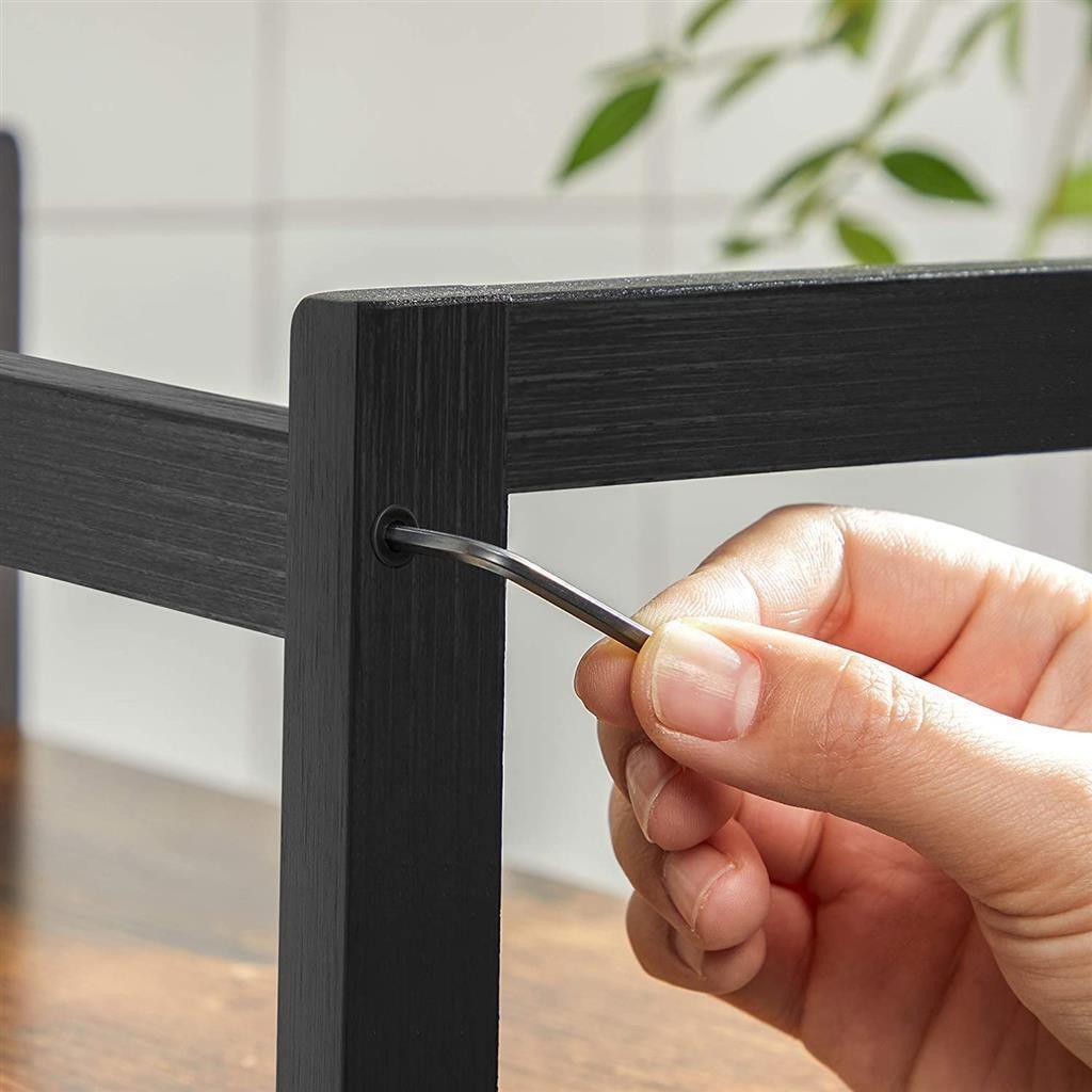 2-Tier Counter Shelf Black and Wood FredCo
