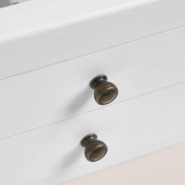 2-Tier Wooden Jewelry Case White FredCo