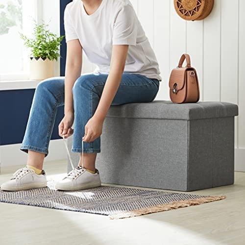 21 Gal Folding Chest Ottoman Grey FredCo