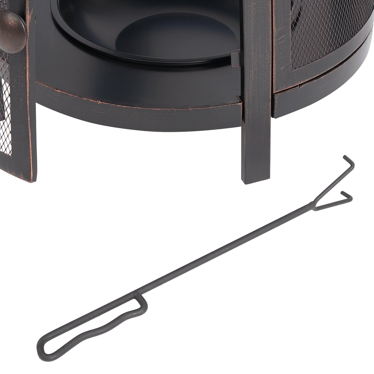 22-Inch Round Steel Wood Burning Outdoor Chiminea FredCo