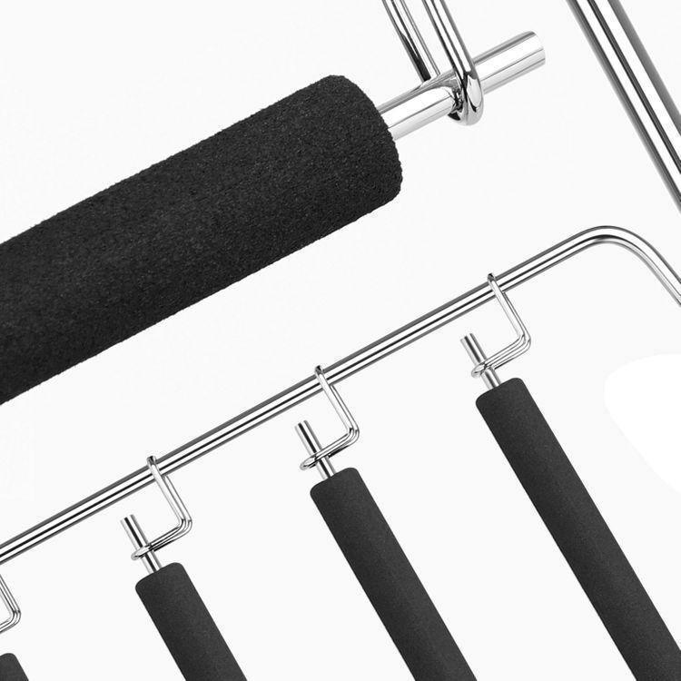 3 Pack Pants Hangers Black and Silver FredCo