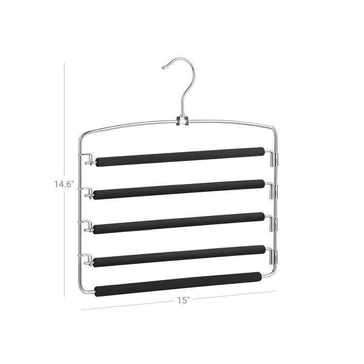 3 Pack Pants Hangers Black and Silver FredCo