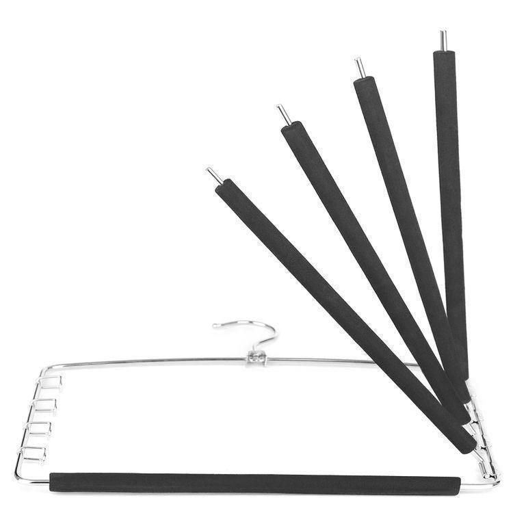 3 Pack Pants Hangers Black and Silver FredCo