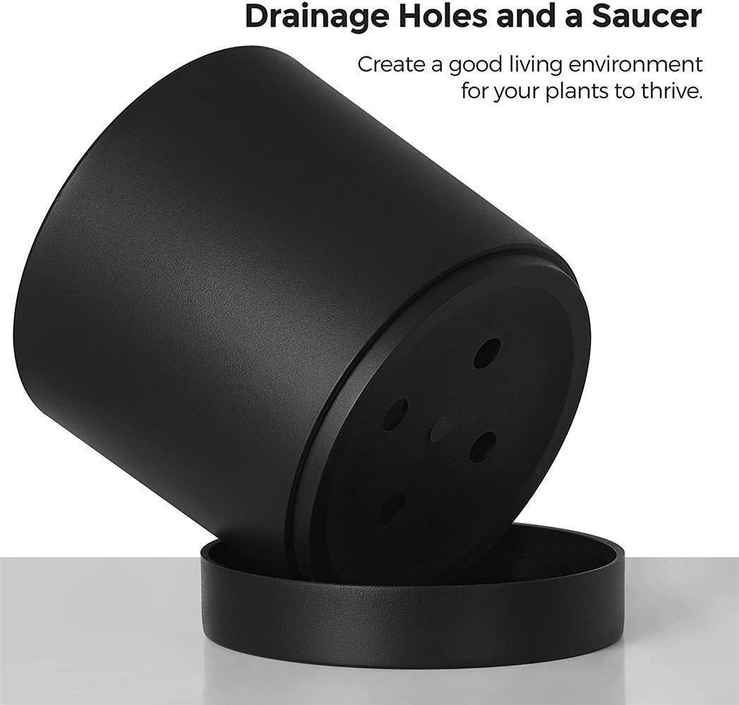 3 Plastic Planters Set Black FredCo