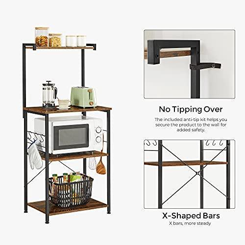 3-Tier Bakers Rack Rustic Brown FredCo