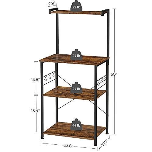 3-Tier Bakers Rack Rustic Brown FredCo