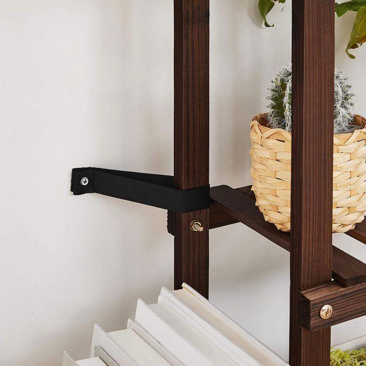 3-Tier Indoor Plant Shelf Rustic Dark Brown FredCo