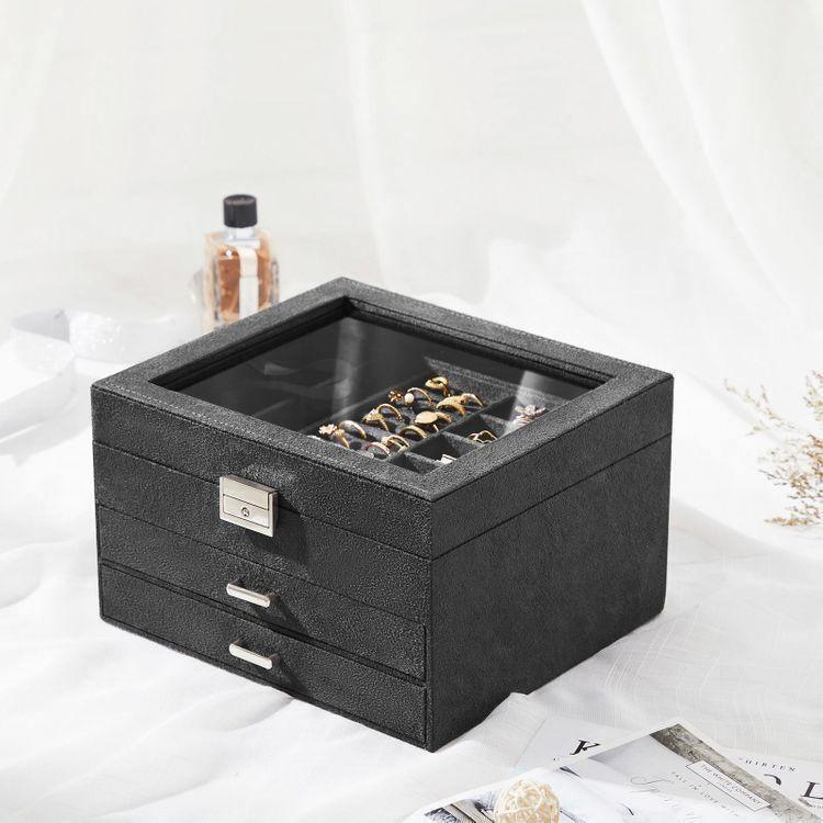 3-Tier Jewelry Display Case Gray FredCo