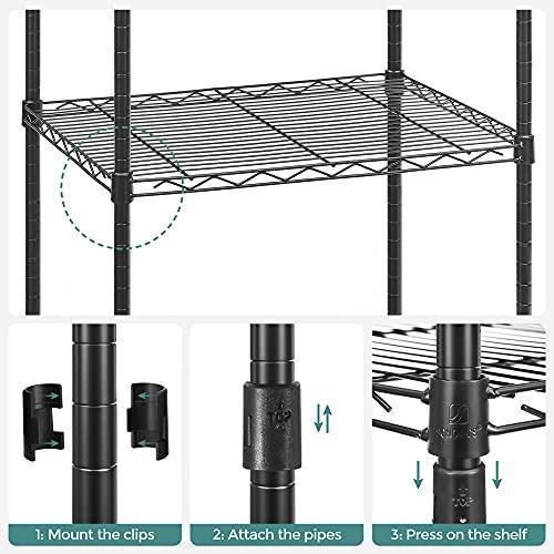 3-Tier Metal Printer Cart with Adjustable Shelves with Wheels Black FredCo