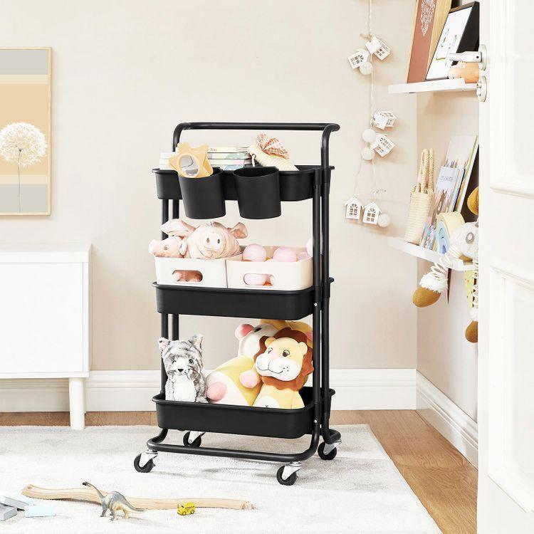 3-Tier Storage Cart Black FredCo
