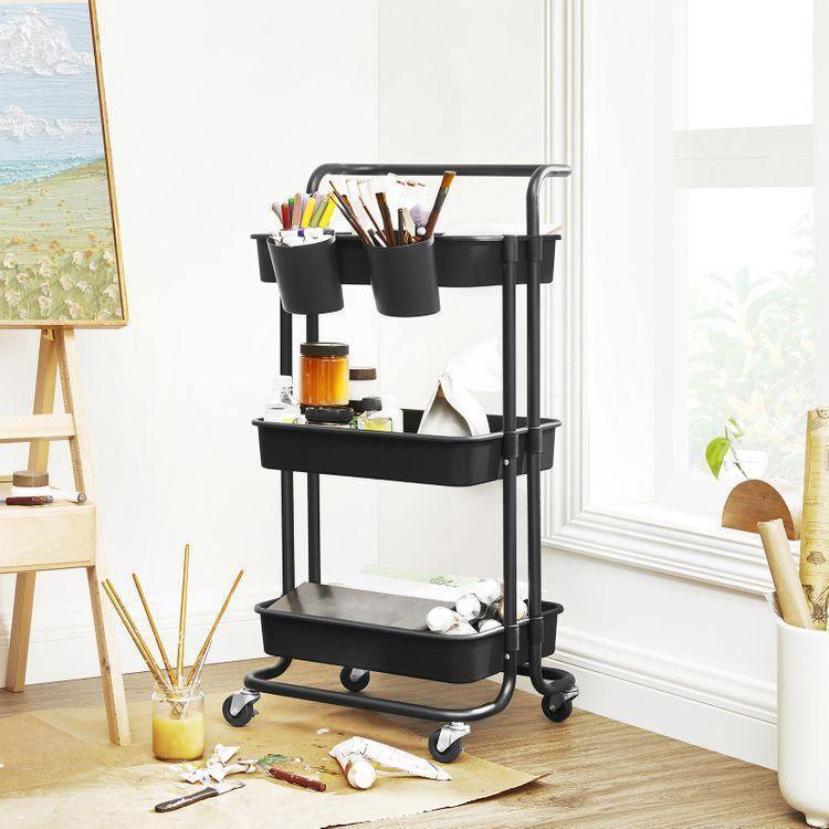 3-Tier Storage Cart Black FredCo